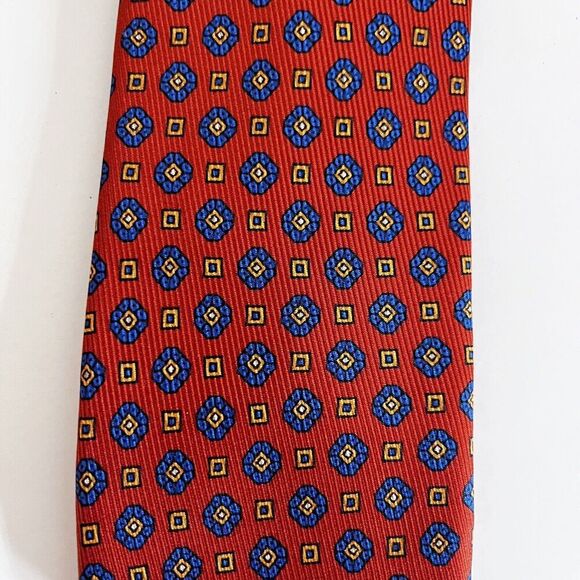 Robert Talbott 100% Silk Tie Orange Blue Made In USA Monterey, CA Men's - Picture 4 of 12